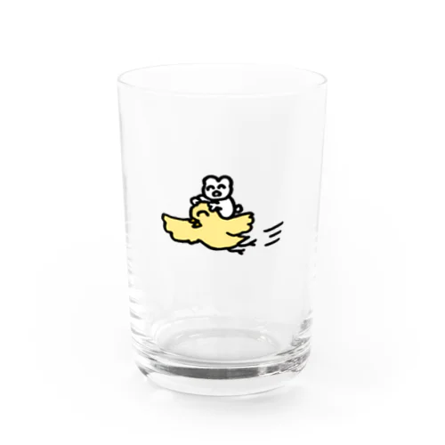 黄色いとりちゃん乗せてって Water Glass