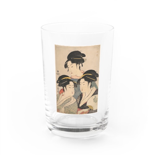 喜多川歌麿「三婦艶」美人画。 Water Glass
