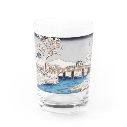 歌川広重「東海道五十三次・程ヶ谷」風景画。 Water Glass