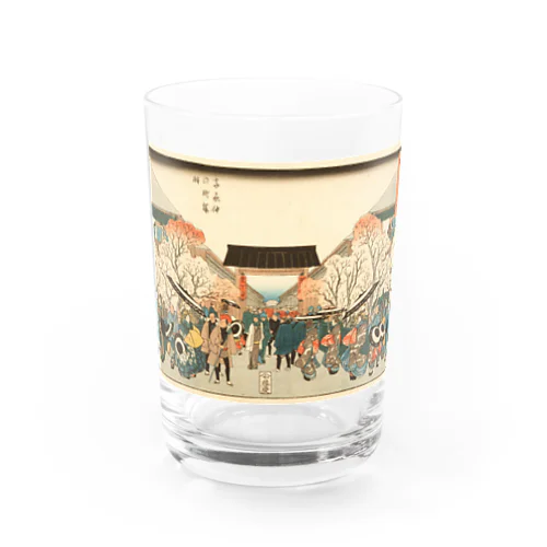 歌川広重「江戸名所・吉原仲の町桜時」風景画。 Water Glass