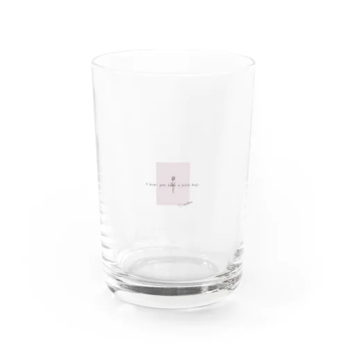 線画＊チューリップ＊pink Water Glass