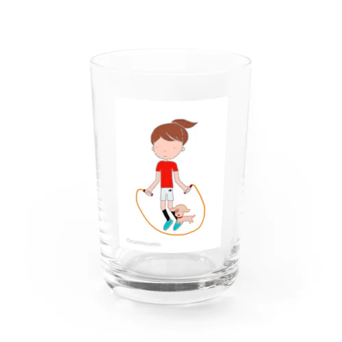 縄跳びアンとワンちゃん Water Glass