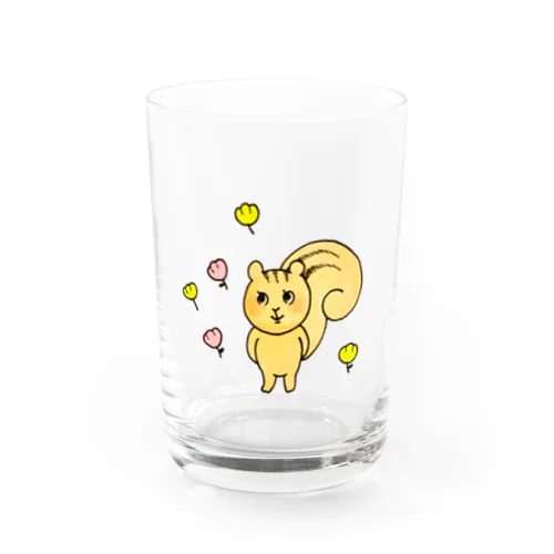 お花とリスグラス Water Glass