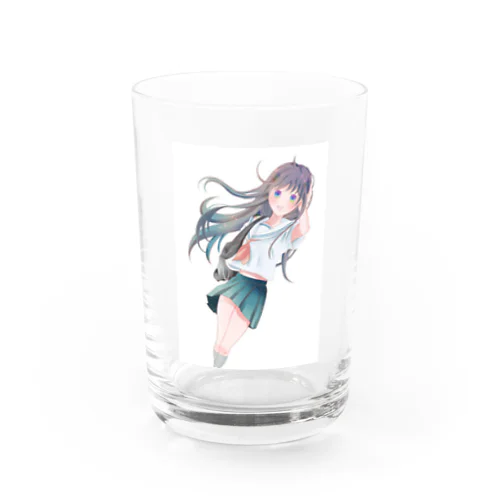 夏の風とセーラー服の女の子 Water Glass