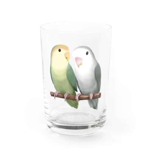 コザクラインコ　モーブとオリーブ【まめるりはことり】 グラス