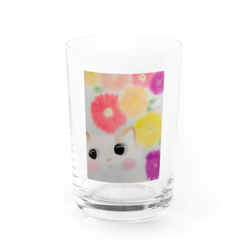 猫さんとガーベラ Water Glass