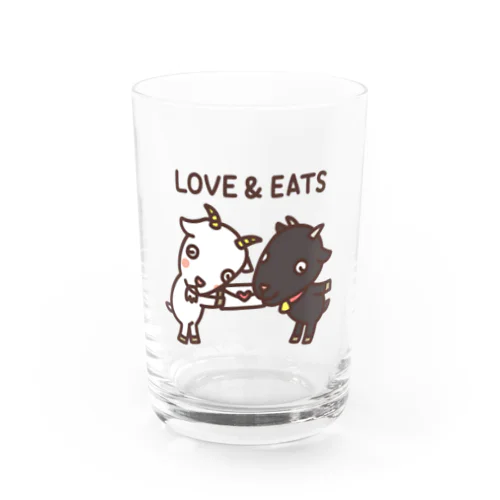 白黒ヤギさん LOVE & EATS Water Glass