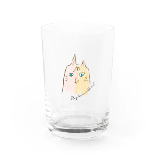 cat(Mix Pink&Yellow) Water Glass