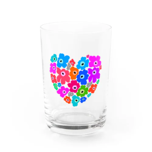 Colorflower heart Water Glass