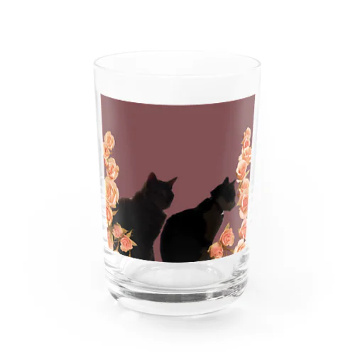 猫シルエット Water Glass