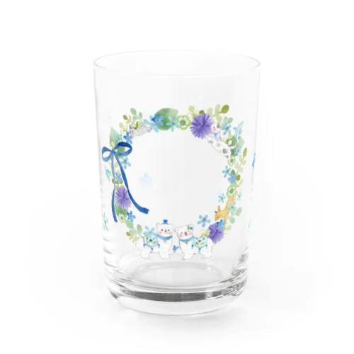 ブルーフラワーリース Water Glass