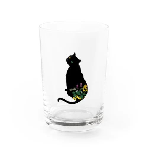 花と黒猫 Water Glass