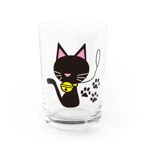黒猫マークプリント Water Glass