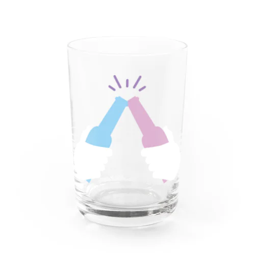 友よ、乾杯しよう！ 青赤 Water Glass