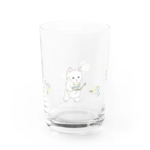 バニラアイスクリームとねこ Water Glass