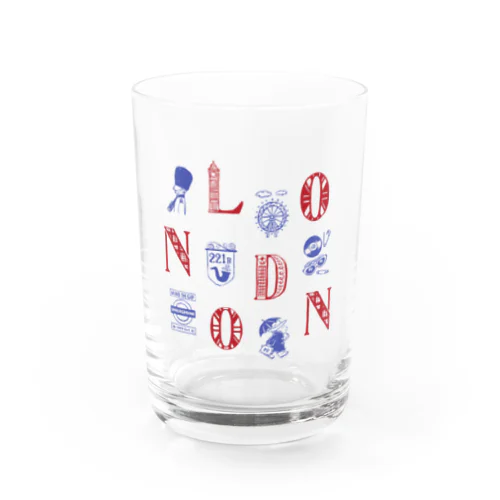 🌍 世界のまち 🇬🇧 イギリス・ロンドン (レッド) Water Glass