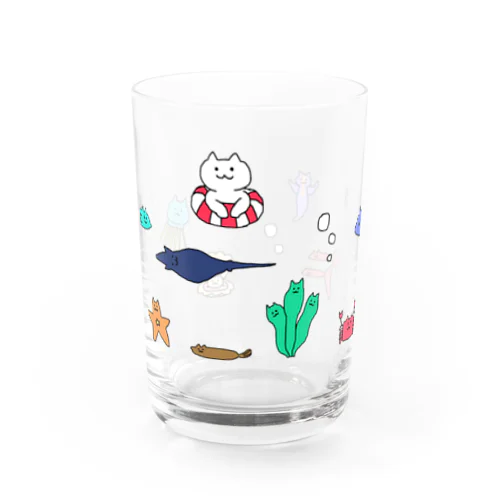 きもすぎない海のなかまたちねこ Water Glass