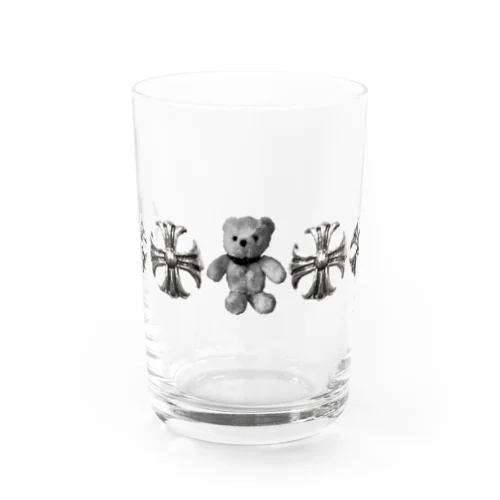 Greek Crosses Teddy - monochrome Water Glass