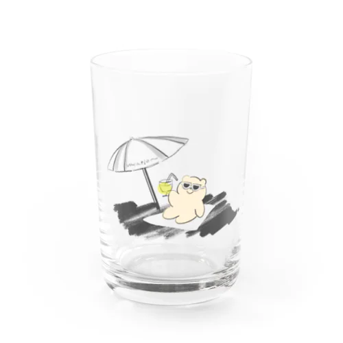 おすましくま子とbeach party Water Glass