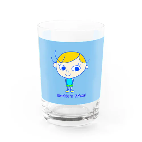 Charlie  friends ブルー Water Glass