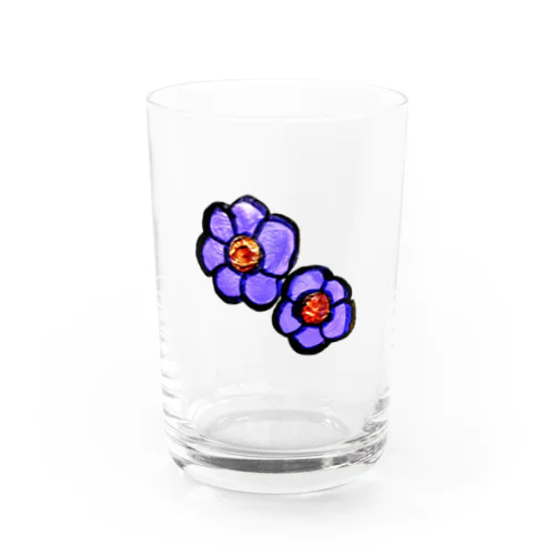 むらさきのお花 Water Glass