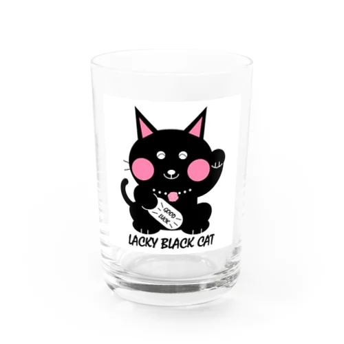 幸運の黒猫｜GOODLUCKcat Water Glass