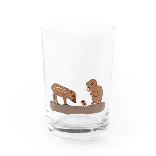 小猿と瓜坊ときのこ グラス