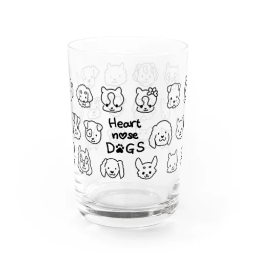 Heart nose DOGS（横長） Water Glass