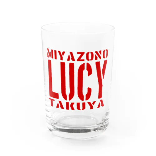 MLT red logo Water Glass