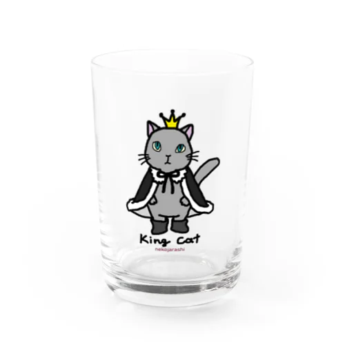 ねこの王様＊黒 Water Glass