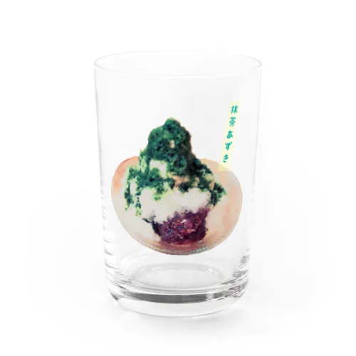 カキ氷　抹茶あずき Water Glass