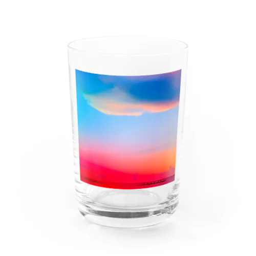 赤富士ひのまる空 Water Glass