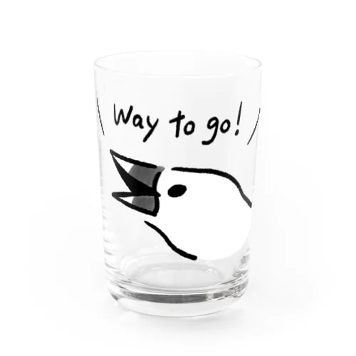 ポジティブな文鳥 Water Glass