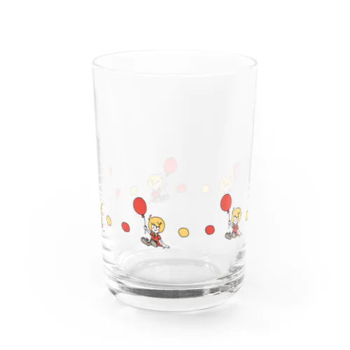 風船と女子【赤】 Water Glass