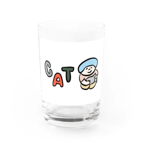 キャット アルファベット Water Glass