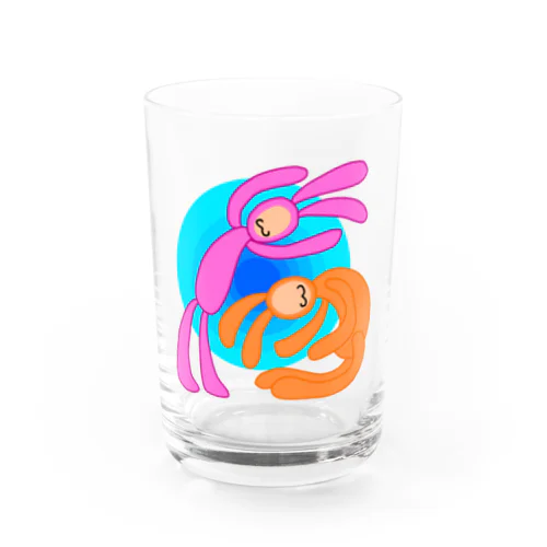 戯れるウサギ Water Glass