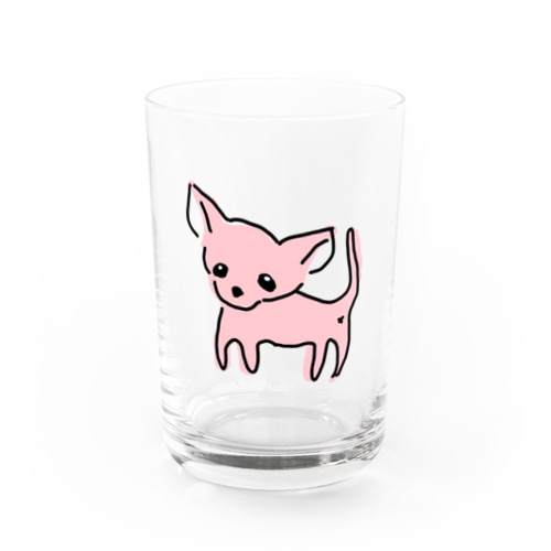 ゆるチワワ（ピンク） Water Glass