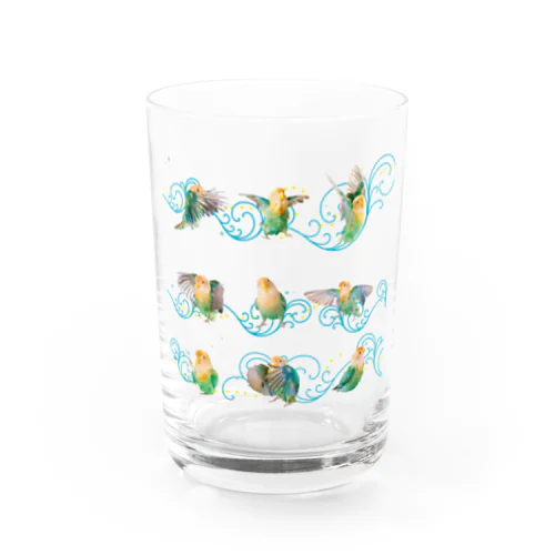 コザクラインコ水浴び連続模様 Water Glass