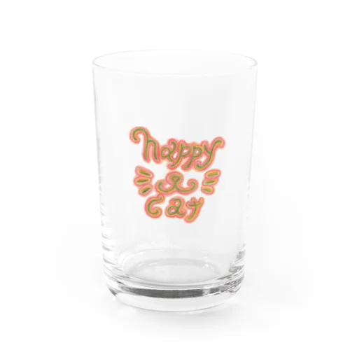 happy cat Water Glass