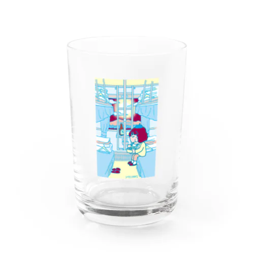 鉄道：開放寝台＋駅弁＋YASCORN（水色） Water Glass