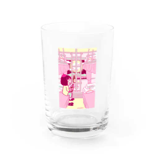 鉄道：開放寝台＋ビール＋YASCORN（ピンク） Water Glass