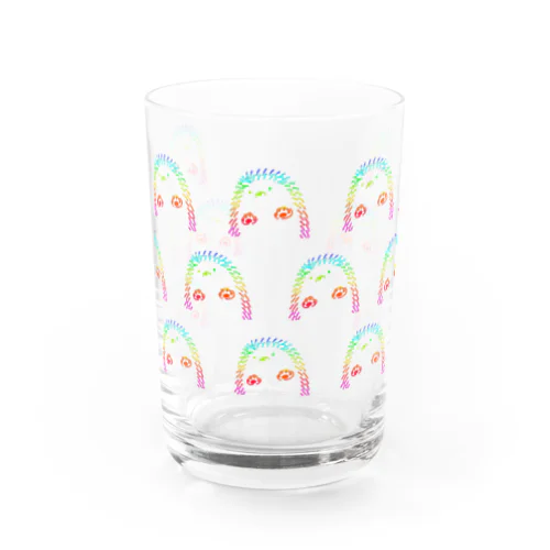 ハリネズミ(レインボー)がいっぱい Water Glass