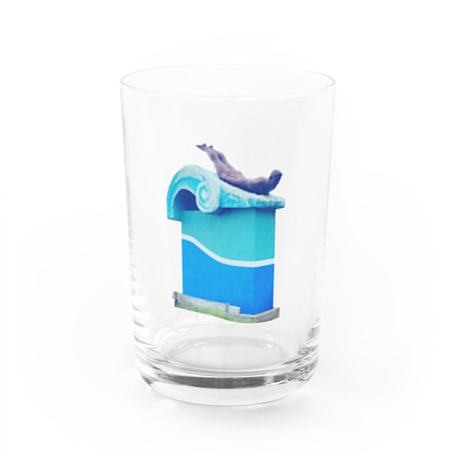 湯野浜「波乗り発祥の浜」像 Water Glass