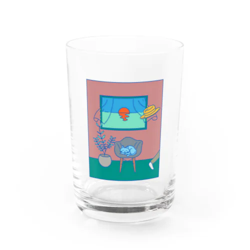 窓辺のネコ　カラー Water Glass