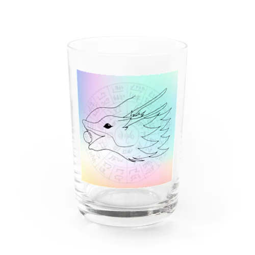 龍体文字フトマニ図×龍 Water Glass