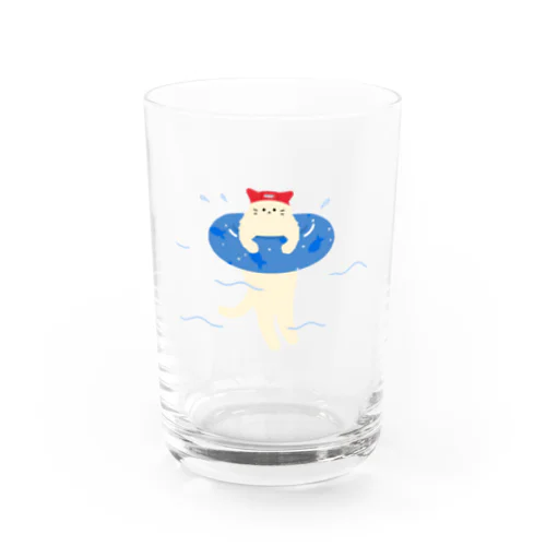 浮き輪にゃんこ Water Glass