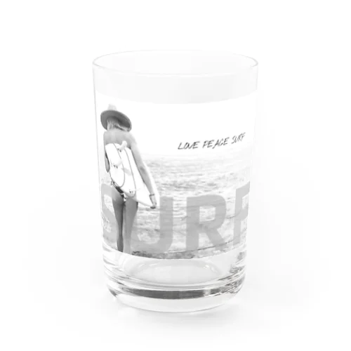 Love Peace Surf Water Glass