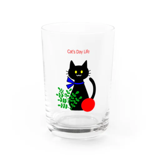 猫の日暮らしのラッキーくん Water Glass