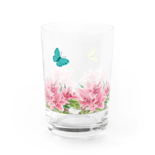 ピンクのユリ Water Glass