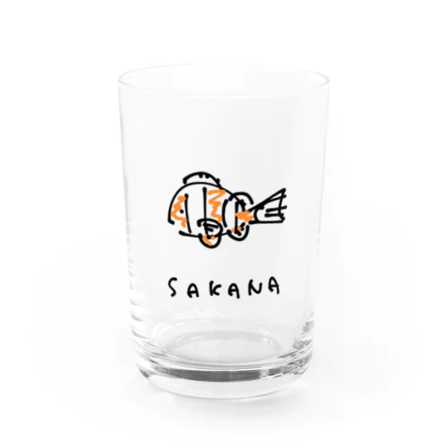 クマノミ(さかな)の絵 Water Glass